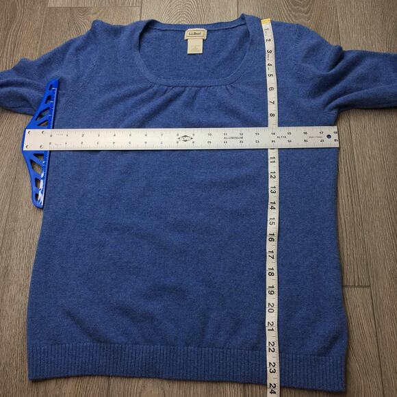 L.L. Bean Womens 100% Cashmere Pullover Sweater Long Sleeve Soft Knit Blue Small - Picture 5 of 6